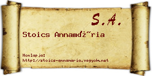 Stoics Annamária névjegykártya