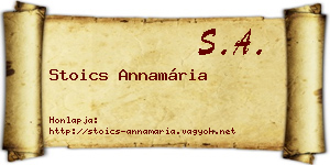 Stoics Annamária névjegykártya